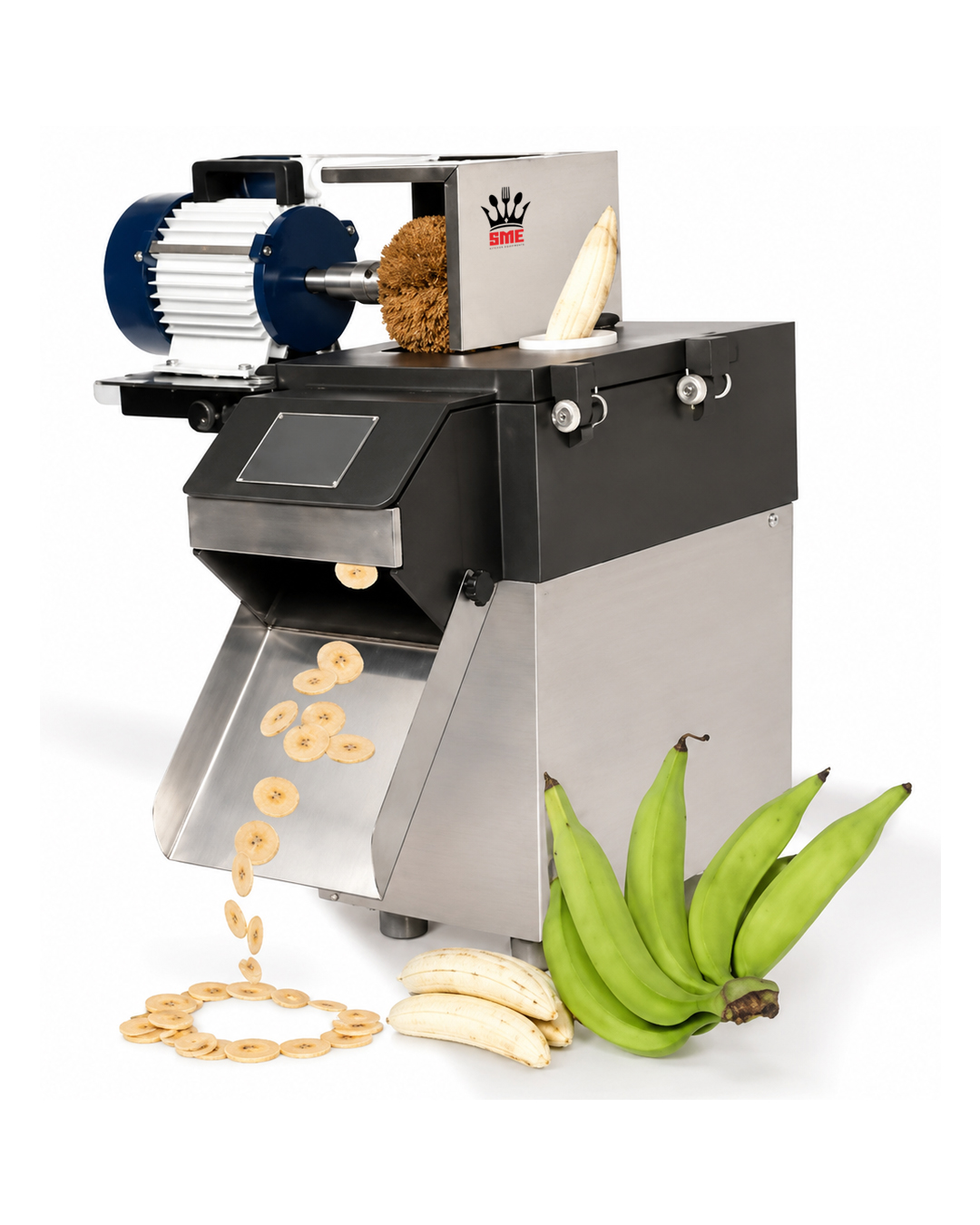 Banana Slicer Machine — SNACKS FACTORY MACHINERIES, SME Kitchen Equipments